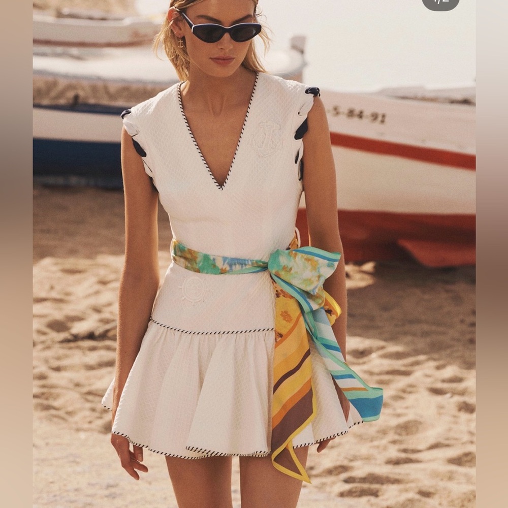 Zimmermann High Tide Colorful Sash Dress